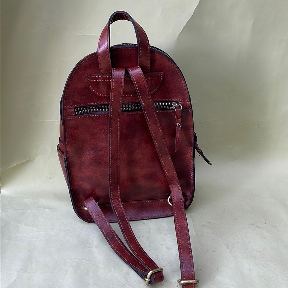 New Patricia Nash Woven Leather Backpack - Reddish Brown - Picture 7 of 16